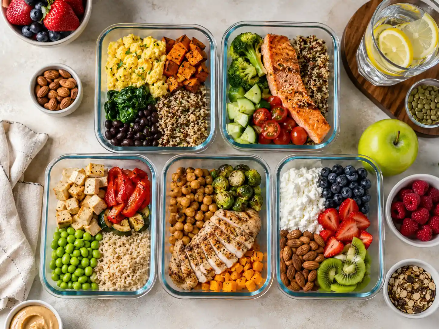 5-day high-protein meal plan for beginners with easy meals, snacks, and meal prep ingredients